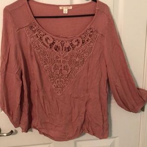 Pink Blouse with Detailed Fronr